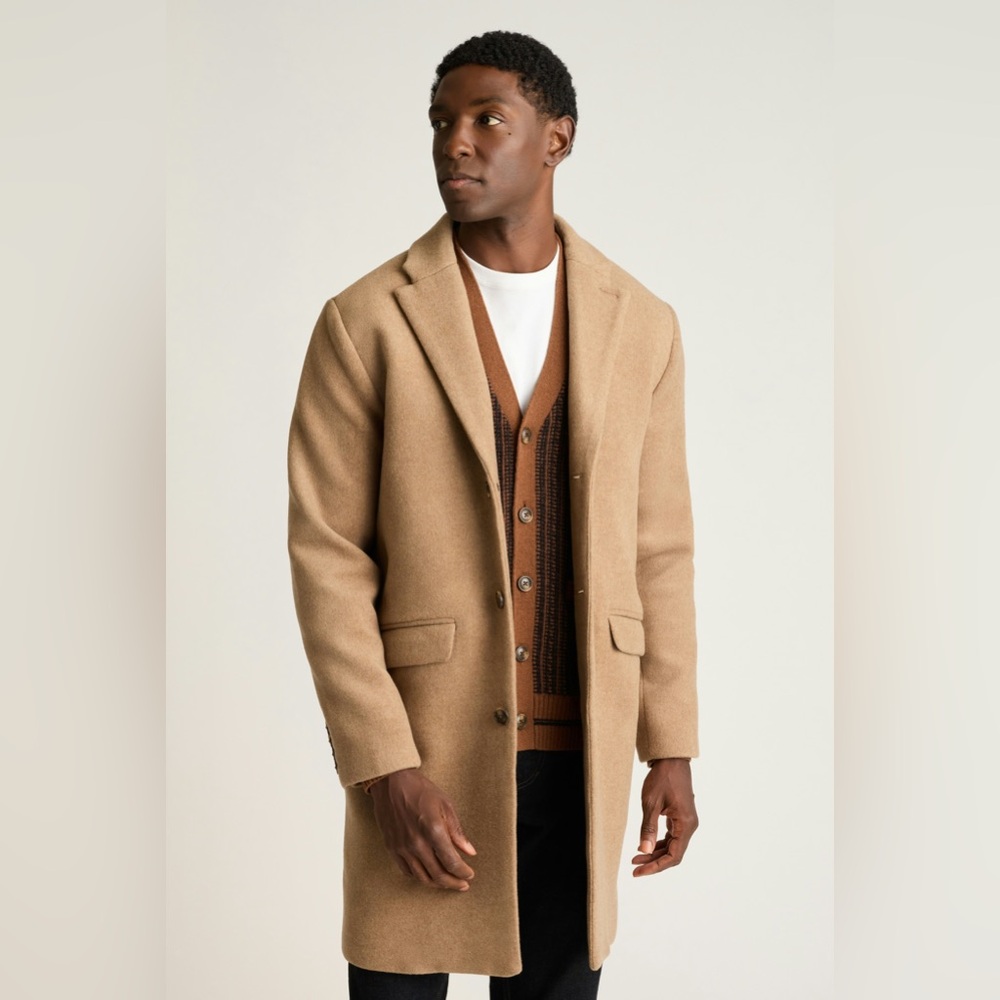 Bonobos Men’s The Italian Wool Cashmere Topcoat single breast Sz 40 Like new